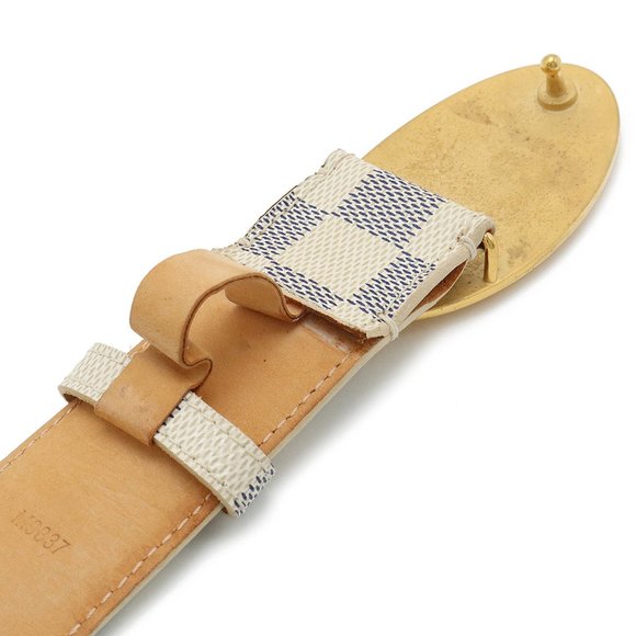 LOUIS VUITTON Damier Azur Santur Voyage Belt Leather #90 M9837U - Picture 5 of 9